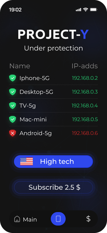 Project-Y app EN — screen 2